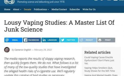 这些电子烟研究太扯了！美国科学与健康委员会发布辟谣清单