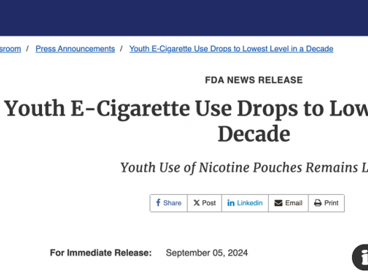 美国FDA青少年调查：ELFBAR遭FDA执法使用率降至36% ZYN成青少年首选